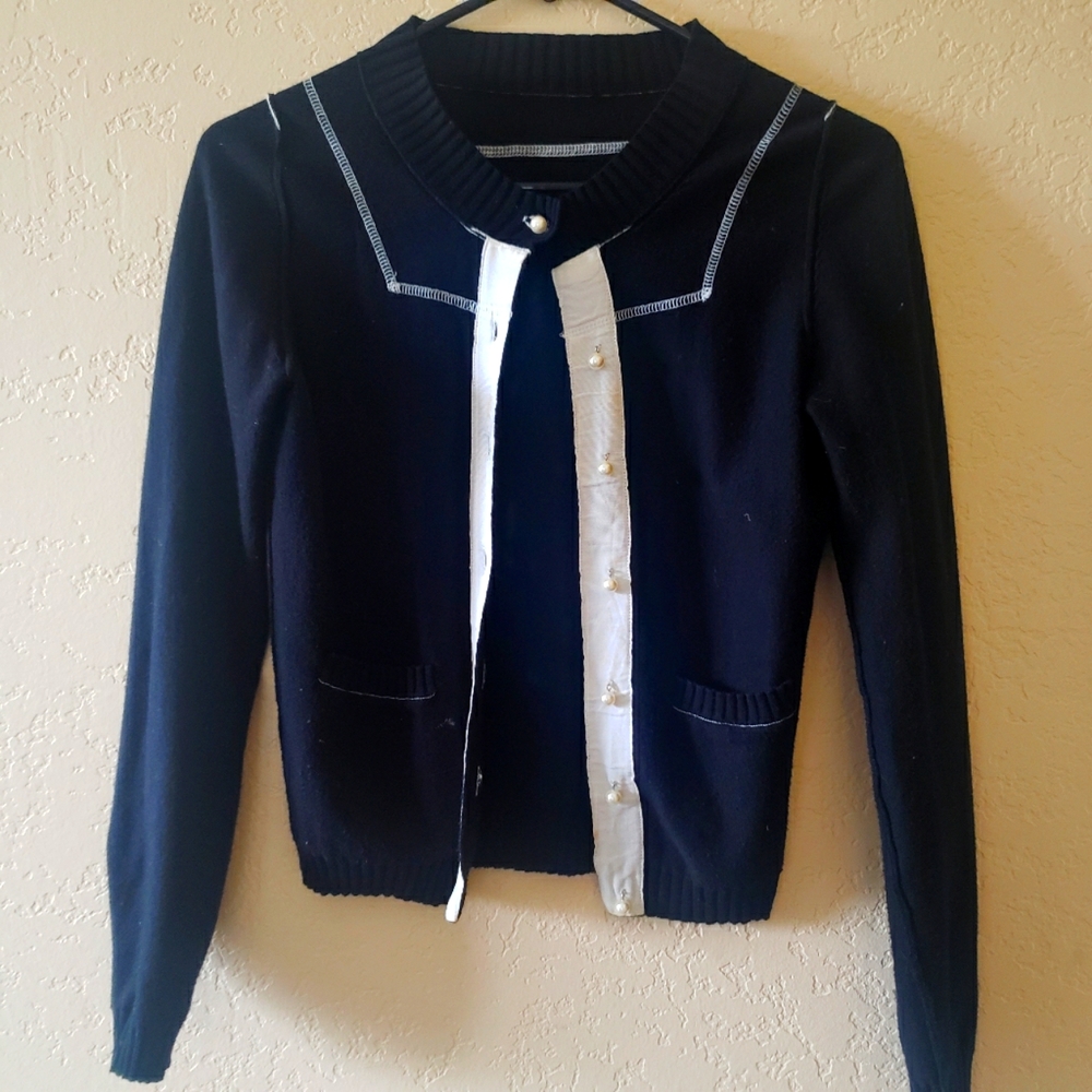 Cashmere vintage Intermix cardigan sweater. Made to look inside out